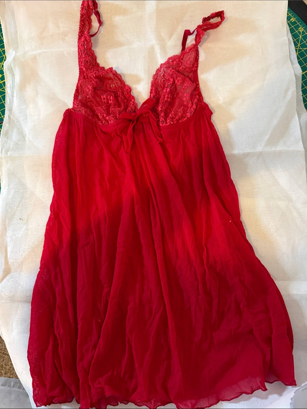 Cosabella Red Lace & Chiffon Chemise